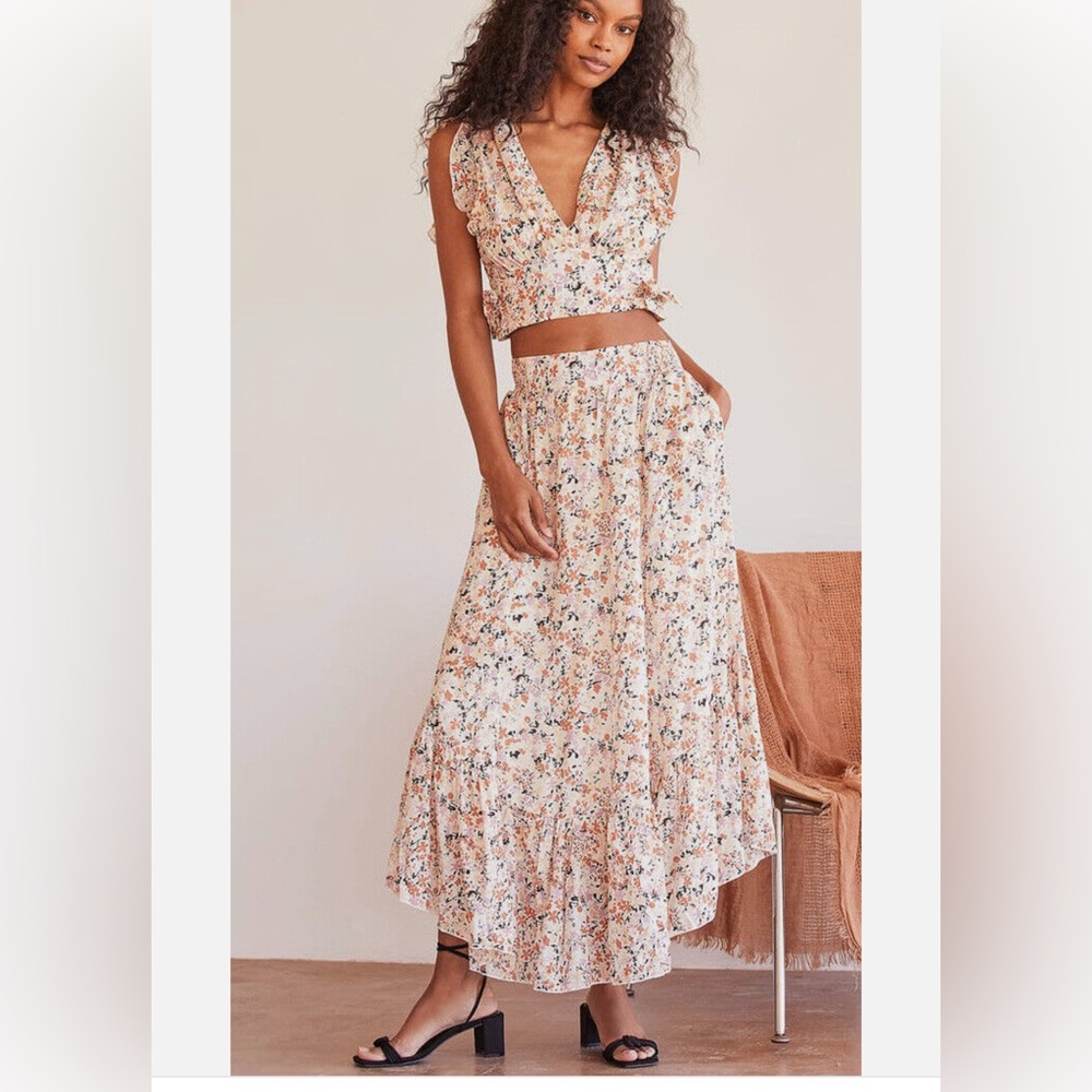 Floral Print Maxi Skirt set